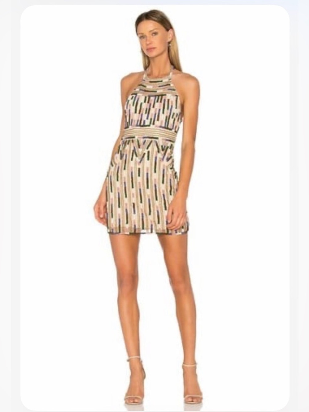 NWT X NBD Kenya Beaded Halter Mini Dress S MSRP $545 - Picture 3 of 14